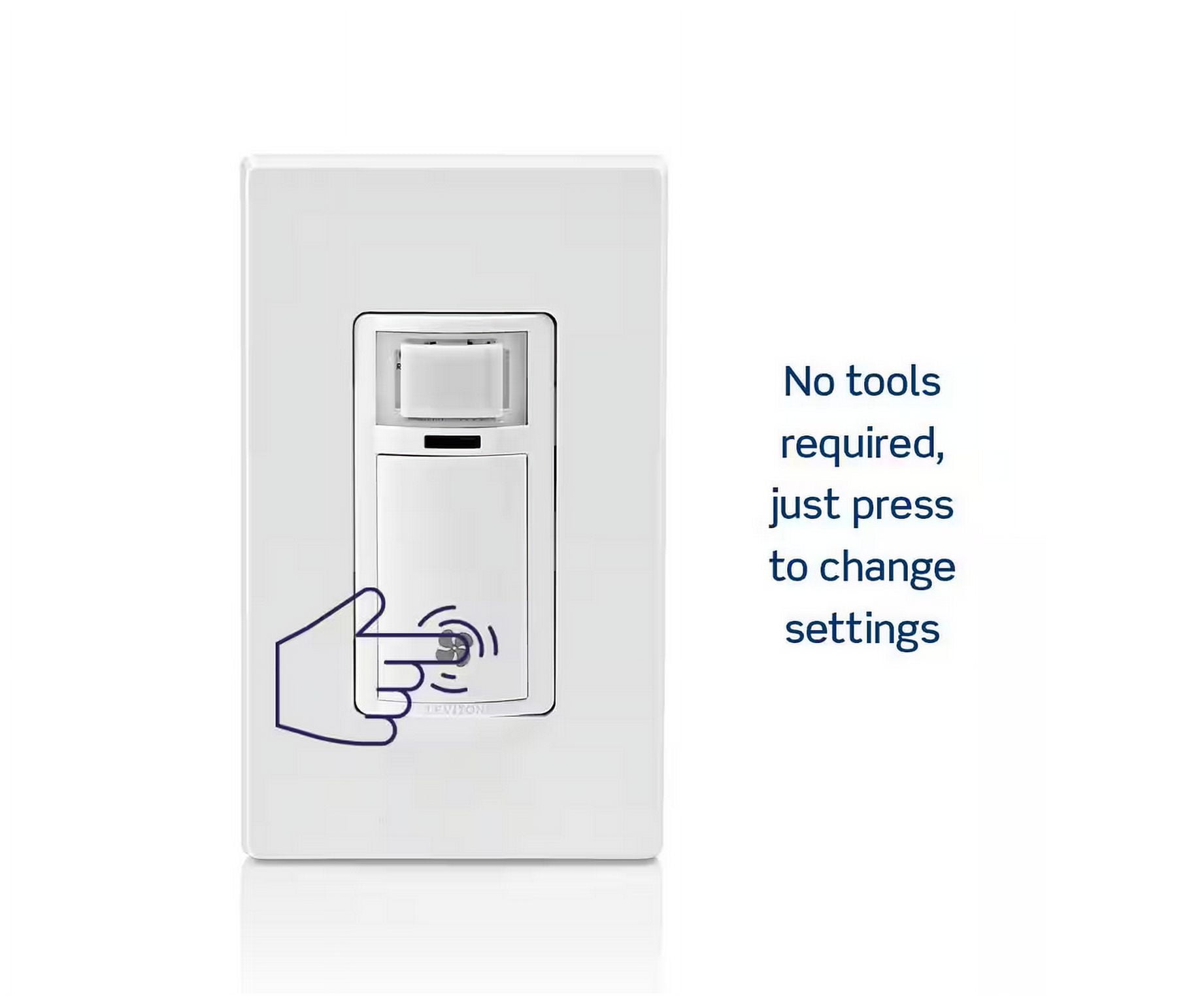 Leviton Decora In-Wall Humidity Sensor and Fan Control Switch, 1/4 HP, Residential Grade, Single Pole, White