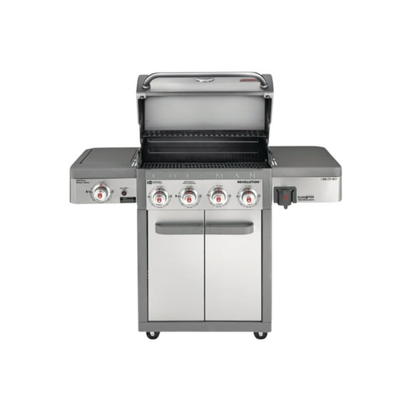 Coleman Revolution 4-Burner Gas Grill - Flare-Free Technology, 48,000 BTU, Stainless Steel BBQ
