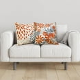 thumbnail image 6 of Orange Decorative Throw Pillow Covers 18x18 Set of 4, Burnt Orange and Gray Modern Daisy Floral Pillows Linen Pillow Covers for Couch Sofa Living Room, 6 of 6