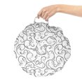 thumbnail image 2 of Floral Round Floor Cushion with Handle, Swirling Leaf Branches Forest Folk Traditional Boho Pattern Monochrome Design, Pillow for Living Room & Dorms, 18" Round, Grey and White, by Ambesonne, 2 of 4
