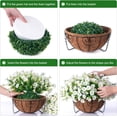thumbnail image 4 of Artificial Fake Hanging Flowers Plants Baskets for Outdoor Outside Summer Decoration, Faux Silk White Morning Glory in Planter UV Resistant Realistic for Home Porch Patio Balcony Garden Yard, 4 of 6