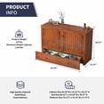 thumbnail image 3 of ZAFLY Murphy Bed with Trifold Foam Mattress, Cabinet Bed has USB Charging Station, Convertible Bed with Storage Platform, Cabinet Chest Bed with Large Drawers for Living Room/Bedroom (Cherry), 3 of 9