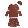 thumbnail image 4 of Boys Long Sleeve Swim Pc3 Pc with Upf Sun Protection Adjustable Trunks And Cap for Boys, 4 of 9