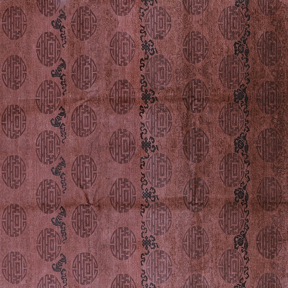 Ahgly Company Indoor Square Oriental Light Blue Industrial Area Rugs, 6' Square