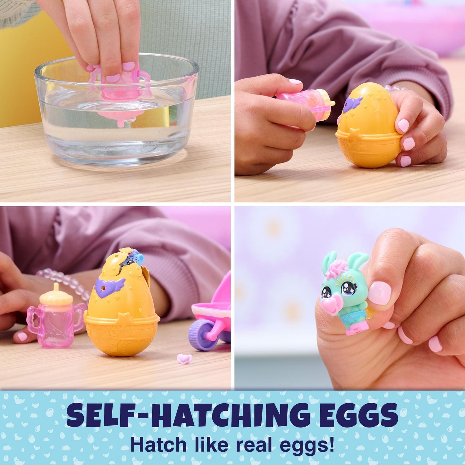 Hatchimals Alive, Hatch N’ Stroll Playset with Stroller Toy and 2 Mini Figures in Self-Hatching Eggs, Kids Toys for Girls and Boys Ages 3 and up