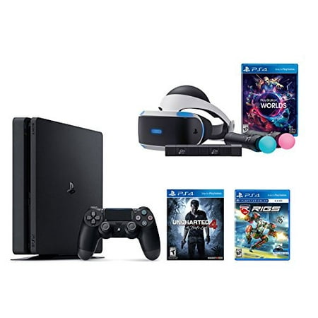 PlayStation VR Launch Bundle 3 Items:VR Launch Bundle,PlayStation 4 Slim 500GB Console - Uncharted 4,VR Game Disc RIGS Mechanized Combat League