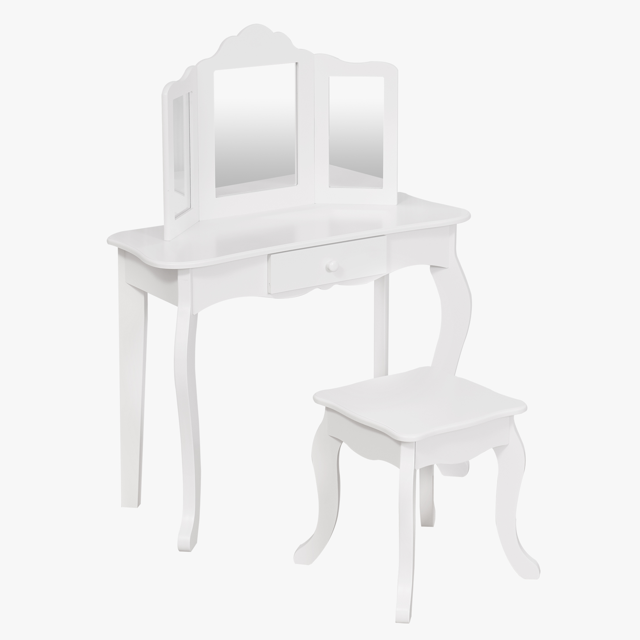 Your Zone Kids Makeup Vanity Set With Table And Stool, White