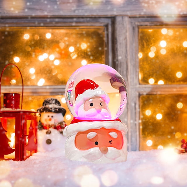 Adornos navideños, adornos navideños, regalos navideños, decoración navideña luminosa de cristal, adorno de cristal de Papá Noel, regalo de Nochebuena para niños, bola de cristal de 25 ml