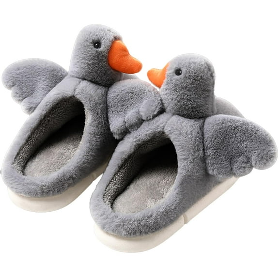 Women Cute Animal Duck Slippers Memory Foam Cotton House Shoes for Adults Indoor Outdoor（Size：9-10）