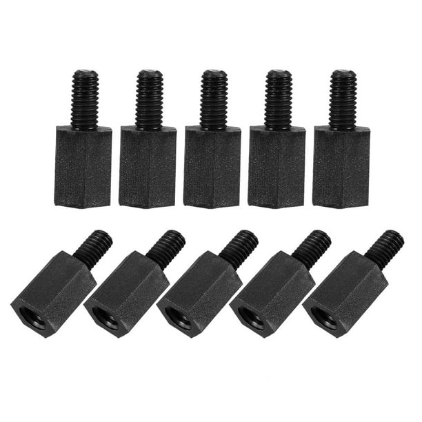 100Pcs M3 Thread 8mm+6mm Nylon Hex Standoff Spacer Pillar for PCB  Motherboard 