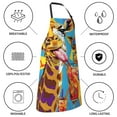 thumbnail image 5 of Naloa Colorful Giraffes with Drinks Apron Kitchen Aprons with Pockets for Women Men Chef, 5 of 8
