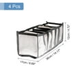thumbnail image 2 of Unique Bargains 4pcs Wardrobe Clothes Organizer, Jeans Compartment Storage Box Foldable Closet Drawer Organizer, Black, 2 of 6