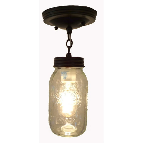Mason Jar Ceiling Light with Chain