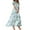 #0216-Green, variant on Karight Womens Chiffon Floral Long Dress Summer Ruffle Short Sleeve Maxi Dress V Neck Flowy Boho Beach Party Dresses