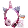 thumbnail image 1 of Auriculares Inalámbricos para Niños con Unicornio para Niñas Bluetooth c/Micrófono Ajustable, Diadema, Estudio en Línea (Rosa, Inalámbricos), 1 of 3
