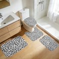 thumbnail image 5 of Black and White Leopard Print Bathroom Rug Set 4 Piece,Includes Contour,Lid Cover,Bath Mat,Non-Slip Extra Soft Absorbent Washable, 5 of 5