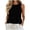 Black, variant on Women Sleeveless Gingham Plaid V Neck Peplum Loose Fit Summer Top