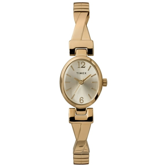 Timex Women's Fashion Stretch Bangle 21mm Gold-Tone Watch, Expansion Band