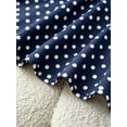 thumbnail image 3 of Blue Polka Dot Square Neck Sleeveless Belted Waist Fit & Flare Midi Dress, 3 of 5