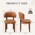 thumbnail image 3 of AFO Modern Adult Faux Leather Solid Print Dining Side Chairs, Brown (Set of 2), 3 of 9