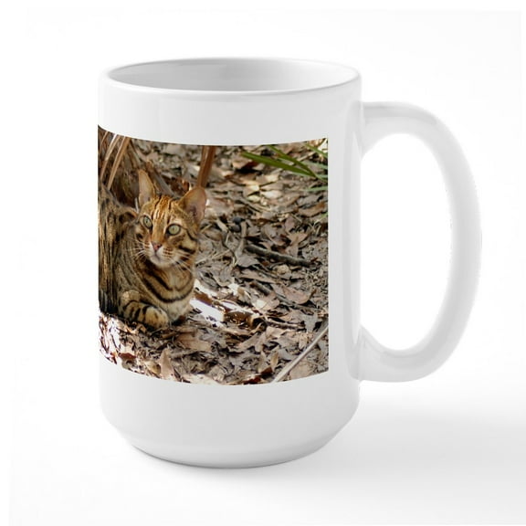 CafePress - Bengal Cat Large Mug - 15 oz Ceramic Large White Novelty Mug