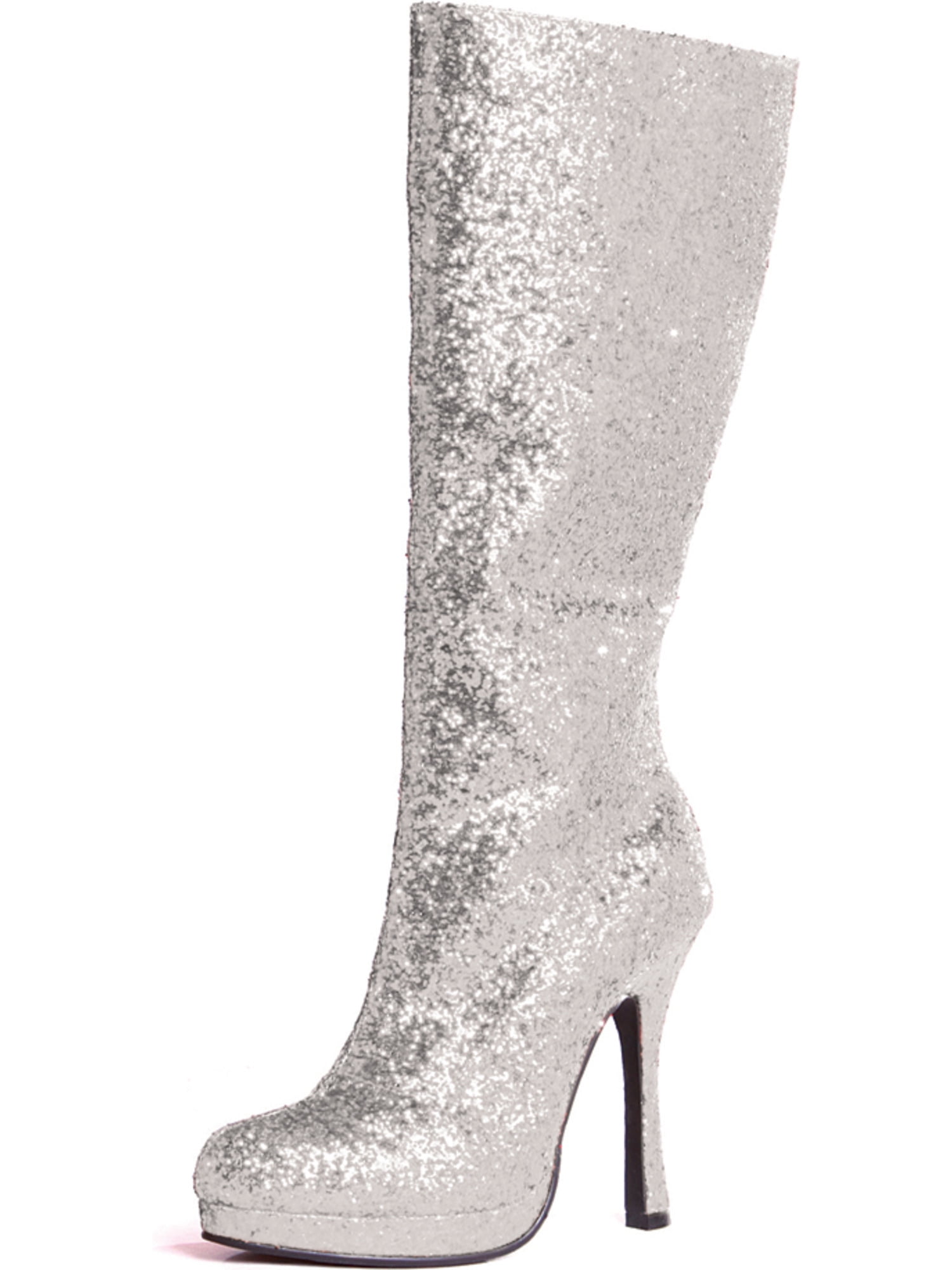 Ellie - 4 Inch Glitter Go Go Boots Platform Chunky Heel Sexy Glamour ...