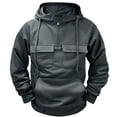 thumbnail image 3 of Jinhomg Men's Winter Outdoor Sweatshirt Thermal Comfy Fleece Lined Cargo Hoodies Big and Tall Casual Solid Long Sleeve Hooded Sweatshirt with Multi Pockets Todays Deals Dark Gray M, 3 of 7