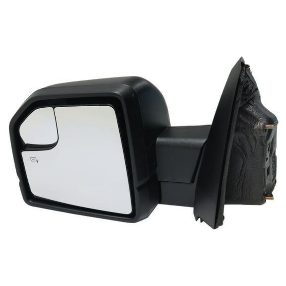 MIRROR Compatible For 2015-2017 Ford F-150 Left Driver Heated Power Glass In-housing Signal Light Textured Black