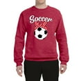 thumbnail image 2 of Wild Bobby, Cute Soccer Mom Ribbon Soccer Ball Gift Sports, Mother's Day, Unisex Crewneck Graphic Sweatshirt, Vintage Heather Red, 3XL, 2 of 3