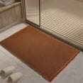 thumbnail image 3 of Upgraded Waffle Bath Mat, Super Absorbent Non Slip Bath Mats for Bathroom Floor, Machine Washable Bathroom Rugs with Tassels, Rubber Backed Bathroom Mats, Coffee, 3 of 12