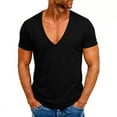 thumbnail image 3 of Rvwovn Men's Deep V-Neck Workout T-Shirt Short Sleeve Quick-Dry Athletic Tees Slim Fit Activewear, 3 of 7