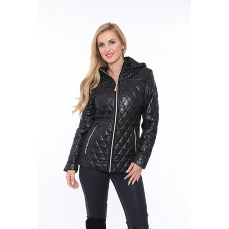 - White Mark Casual Puffer Coat Jacket With Hoodie For Women
