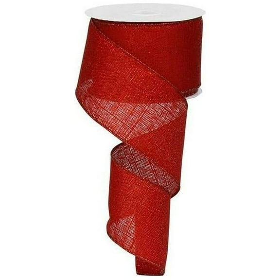 2.5" Metallic Royal Canvas Ribbon: Red (10 Yards)
