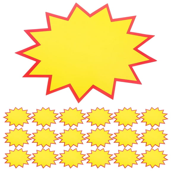 FOMIYES Yellow Promotional Price Tags for Retail Store Commercial Use Large Size 50 Pcs