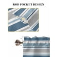 thumbnail image 6 of Blue Grey Striped 2 Panel Kitchen Curtains for Windows, Farmhouse Stripes Modern Abstract Art Bathroom Privacy Curtain, Home Décor Window Treatment for Bedroom/Living Room 55"x45", 6 of 6