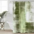 thumbnail image 2 of Extra Long Shower Curtain 72x84 Inch, Sage Green Shower Curtain Waterproof Bathroom Decor Abstract Ombre Smear Street Art Painting Fabric Bath Curtain Set Accessories with Hooks, 2 of 6