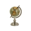 Small Nickel Finish Executive Style Desktop Globe 15"