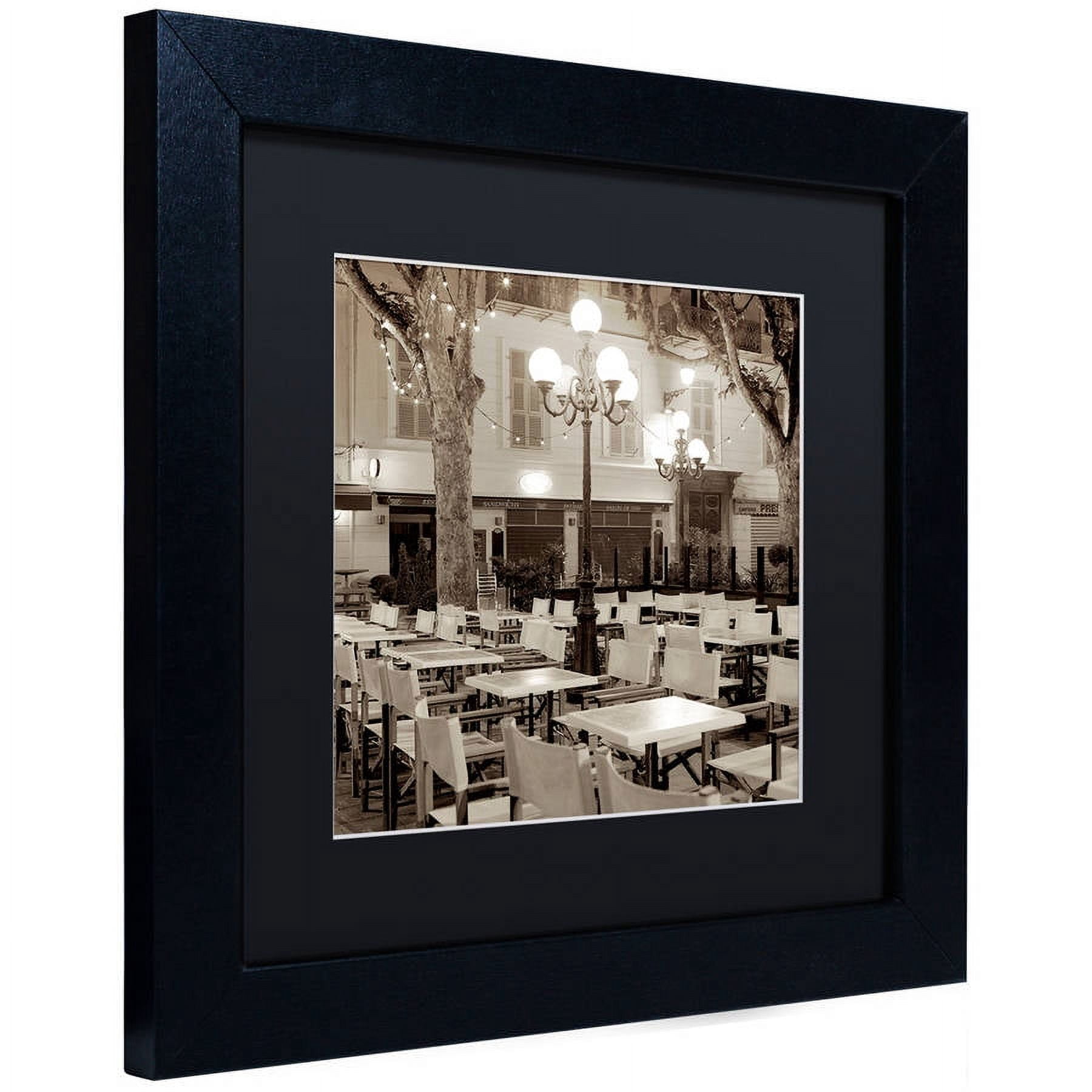 Trademark Fine Art "Cote d'Azur Cafe I" Canvas Art by Alan Blaustein, Black Matte, Black Frame
