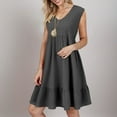 thumbnail image 2 of Women's Sleeveless V Neck A Line Casual Dress Flowy Lightweight Summer Everyday Outfit Comfortable Breathable Fashionable Womens Casual Trendy Midi Dresses, 2 of 5