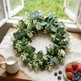 thumbnail image 5 of Xecvkr Spring Wreath Artificial Green Leaf Front Door Decor Indoor Outdoor Party Garden Wall Accent Realistic Plastic Easy Clean Fresh Seasonal DIY Gift 1pc Green, 5 of 6