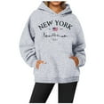thumbnail image 2 of Womens Sweatshirt Hoodies Long Sleeve Hoodie Pullover Hoodie Graphic Hoodie Light Gray Hoodies for Women Womens Winter Tops Daily Wear, 2 of 3