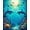 Blue, Pattern 4, variant on ODIKA 8'x10' Machine Washable Non-Slip Area Rug, Underwater Sea Life Featuring Playful Fish and Seaweed High Traffic Rug, Teal, 140507