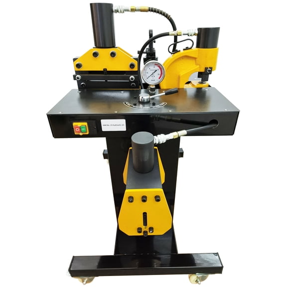 4 in 1 Electric Hydraulic Busbar Processor Bus Cutter Hole Puncher Bending Crimping Machine 0°-90°