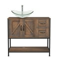 thumbnail image 7 of FULLWATT 36"Bathroom Vanity With Single Sink Combo, Modern Bathroom Sink Cabinet With 2 Drawers and a Tip-Out Drawer, Freestanding Bathroom Vanities with Ceramic Sink,Solid Wood Frame, 7 of 7