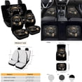 thumbnail image 4 of Yuyamidu 3D Pug Car Seat Cover Full Set with Floor Mats Steering Wheel Cover Cute Seat Belt Strap Pads Cup Coasters Auto Handbrake Cover Set of 15, Black, 4 of 6