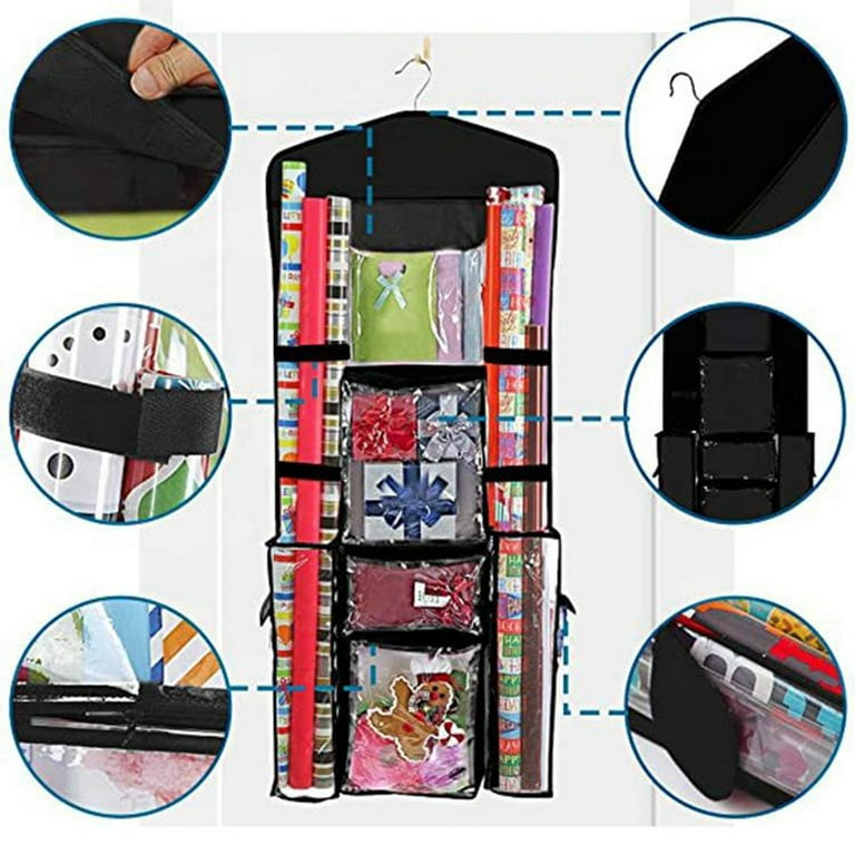 Jokari Gift-Wrap and Bag Organizer, Storage for Wrapping Paper (All Sized Rolls), Gift-Bags, Organize Your Closet with This Hanging Bag and Box