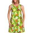 thumbnail image 1 of Balery St. Patrick's Day3 Vestidos de verano para mujer con estampado: vestido holgado sin mangas, vestido playero informal y cómodo para días calurosos., 1 of 7