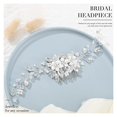 thumbnail image 3 of Flower Wedding Hair Comb Silver Rhinestone Bride Headpieces Pearls Crystal Bridal Hair Accessories for Women, 3 of 4