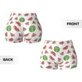 thumbnail image 5 of Lsque Hand Drawn Watermelon Pattern High Waisted Biker Shorts for Women-Tummy Control Fitness Athletic Workout Running Yoga Gym Shorts,Moisture-Wicking-Large, 5 of 9