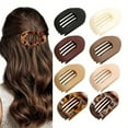 thumbnail image 2 of 4Pcs/Set New Elegant Matte Acrylic Rounded Duckbill Hair Clips Women Fashion Solid Color Plastic Hairpin Hair Accessories, 2 of 9